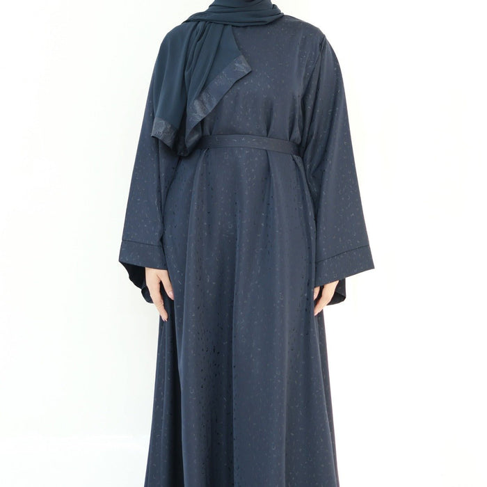 Modest  Elegant Solid Color Abaya Robe with Wide Sleeves & Detachable Belt(MA279)