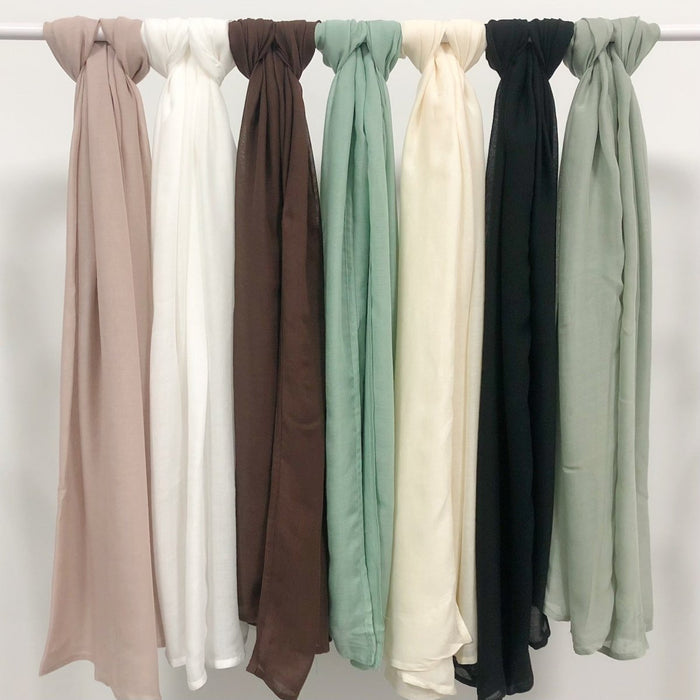 Modesty Pure Color Hijab & Undercap 2-Piece Set (MH174)