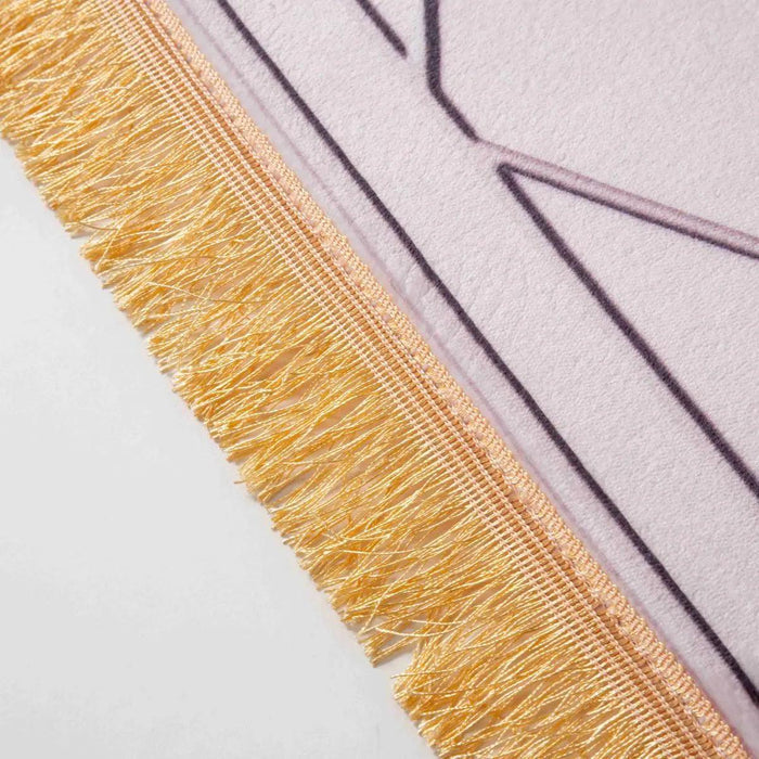 MR054 Thickened Sponge Printed Flannel Tassel Prayer Mat
