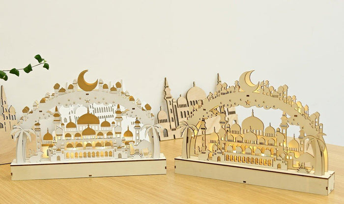 MR058 Wooden LED Atmosphere Decorative Moon Lamp