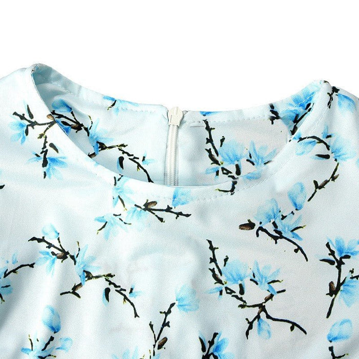 Muslimah Girls Blue Floral Dress & Khimar Set (MKG027)