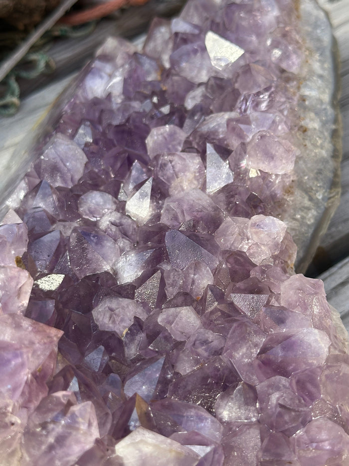 Natural Amethyst Cluster Crystal Specimen-Raw Purple Quartz Geode  (7.9x4.7x2.3)