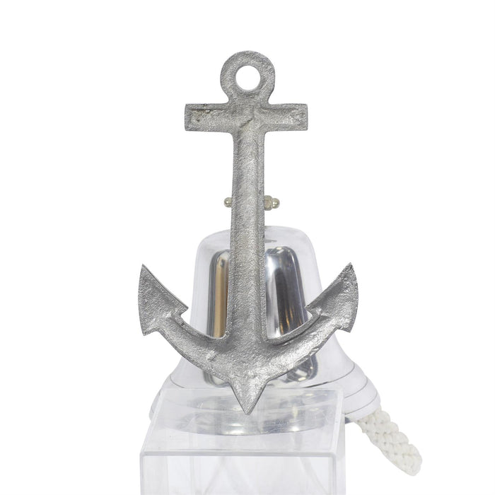 Nautical Silver Aluminum Anchor Wall Bell