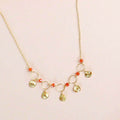Orange Chalcedony Mini Chain Loop Necklace