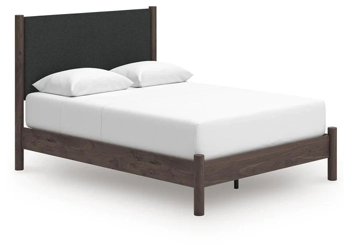 Queen / Upholstered Panel Platform Bed