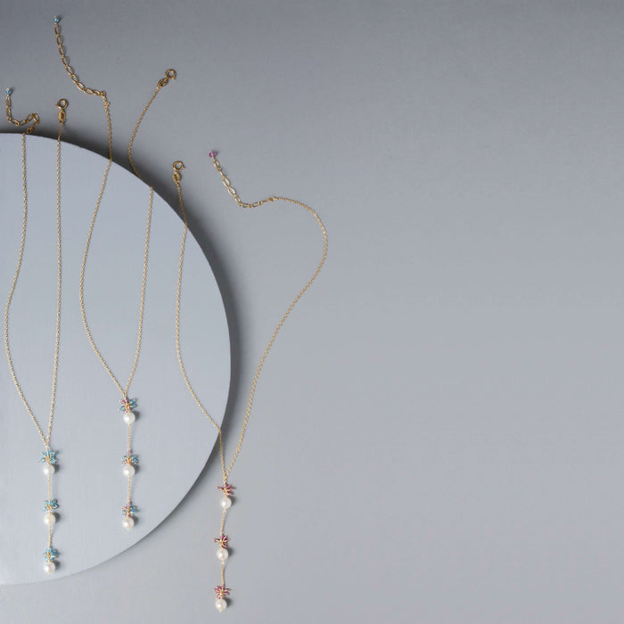 Pearl and Pink Tourmaline Necklace