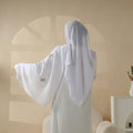 Plain Chiffon Shawl Hijab With Embroidery, Extra-Fine Embroidered Hijab (MH077)