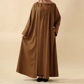 Plain Linen Abaya 3-Piece Set (MOA016)