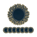 Plastic Charger Plate (Set of 8) - Blue / Gold