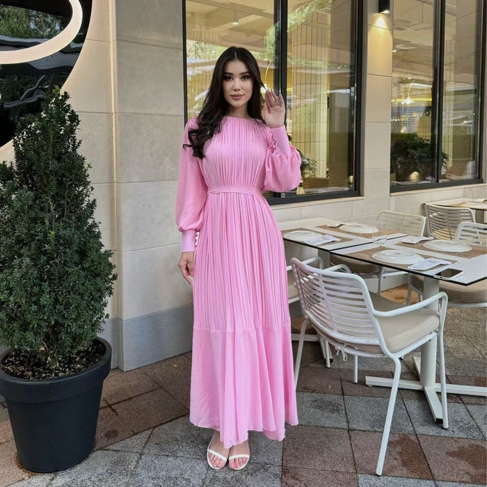 Pleated Tiered Maxi Dress(MS466)