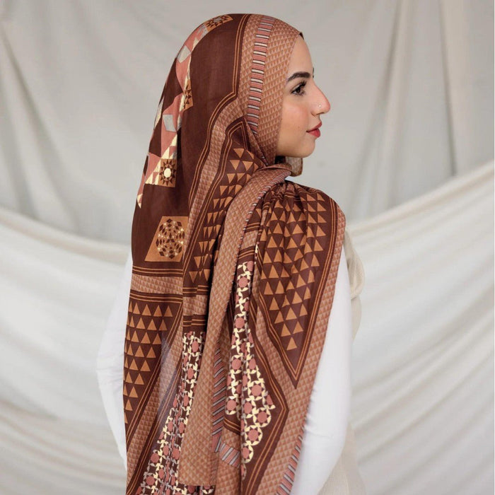 Poly-Cotton Printed Hijab Scarf (MH214)