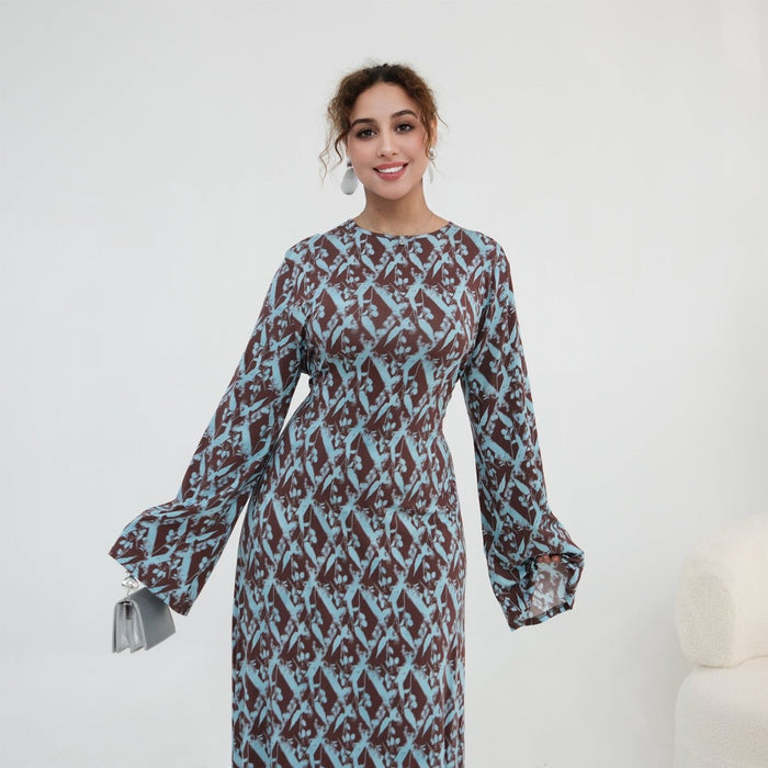 Print Stretch Maxi Dress(MS429)