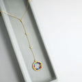 Rainbow Gemstone Halo Mini Y Pendant