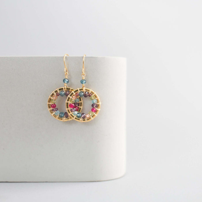 Rainbow Halo Mini Earrings