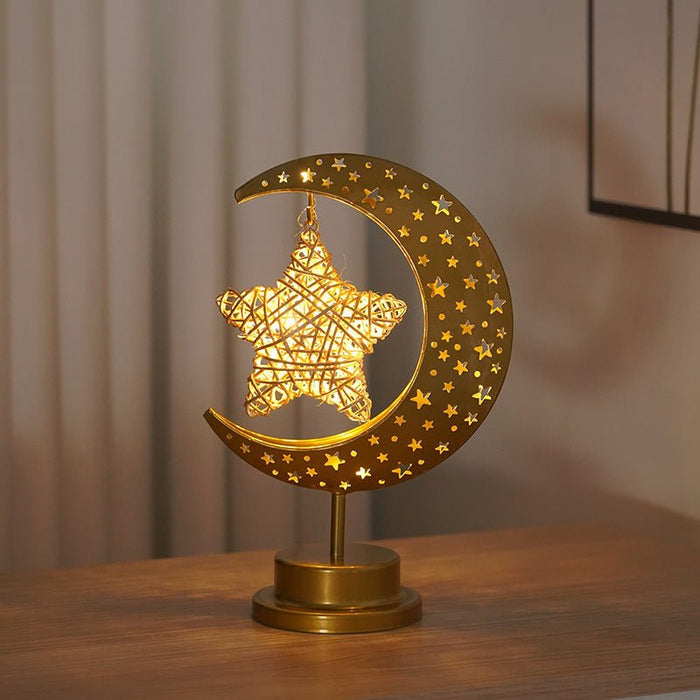 Ramadan Iron Star & Crescent Lamp Festive Candle Holder Decor (MAC399)