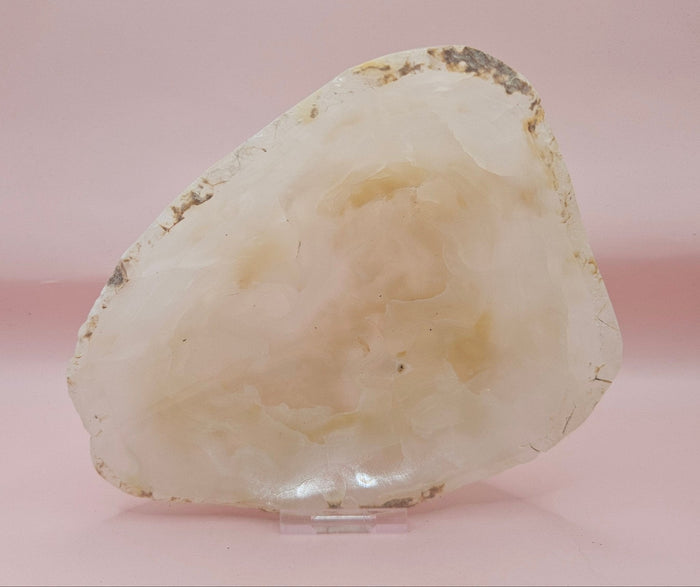 Raw Edge Onyx Dish – Cream Oval Stone Tray 6x4.5"