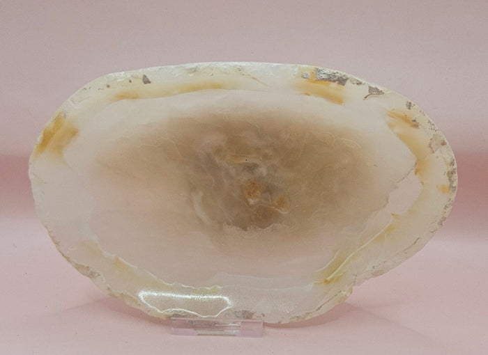 Raw Edge Onyx Dish – Cream Oval Stone Tray 6x4.5"