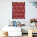 Red and Gold Rustic Wooden Wall Art by G. DeBrekht - Floral Ornamental Decor - 95015B