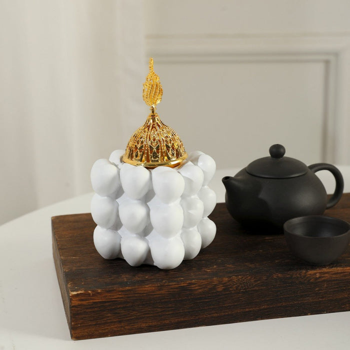 Resin Decorative Heart-Shaped Cube Incense Burner (MAC401)