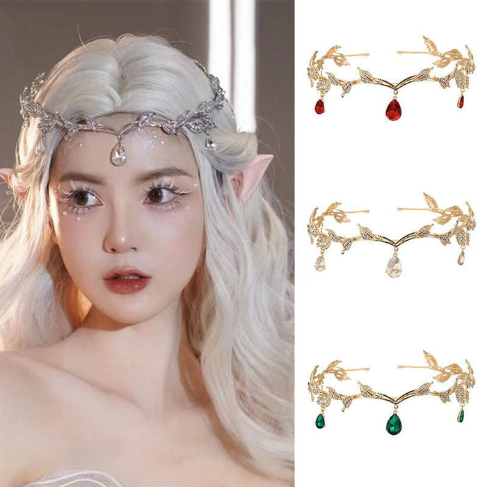 Rhinestone-Encrusted Hair Clip with Forehead Pendant Accent (MAC329)