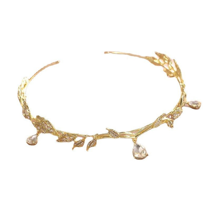 Rhinestone-Encrusted Hair Clip with Forehead Pendant Accent (MAC329)