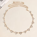 Rhinestone Heart Waist Chain | Crystal Body Chain Belt(MAC361)