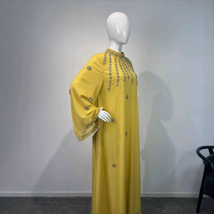 Rhinestone Scatter Batwing Abaya (MA419)