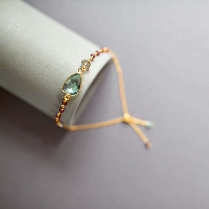 Green Amethyst / 14k Gold Plated Silver (Vermeil)