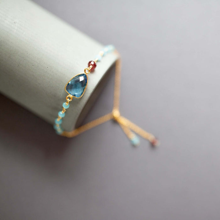 London Blue Quartz / 14k Gold Plated Silver (Vermeil)