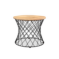 Roost End table in Solid Wood and Iron
