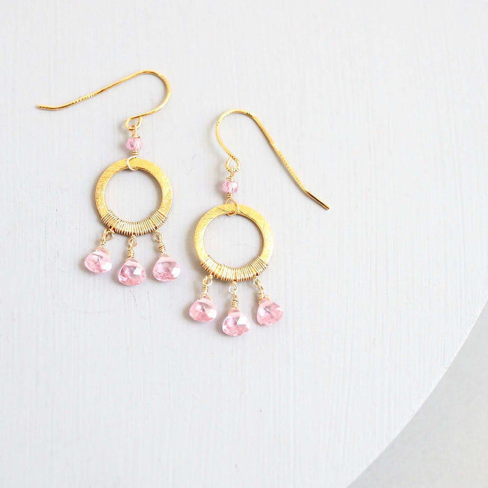Rose Quartz Mini Boho Earrings
