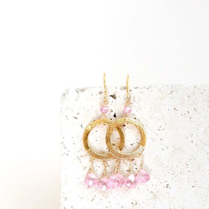 Rose Quartz Mini Boho Earrings