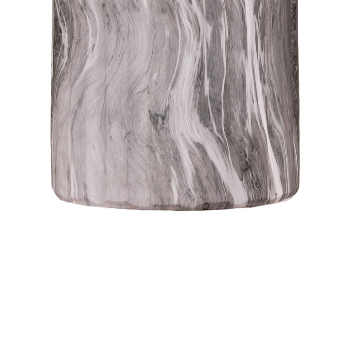 Round Geometric Outdoor End Table - Marble