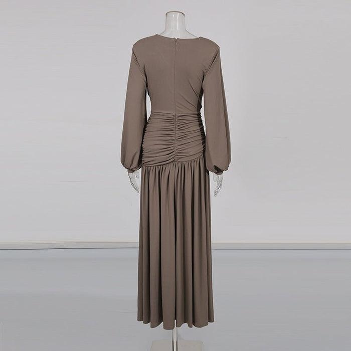 Ruched Dress with Braided Cutout Waist (MS345)