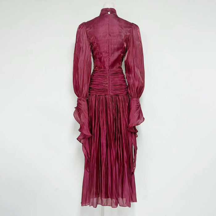 Ruched High Neck Evening Gown(MS221)