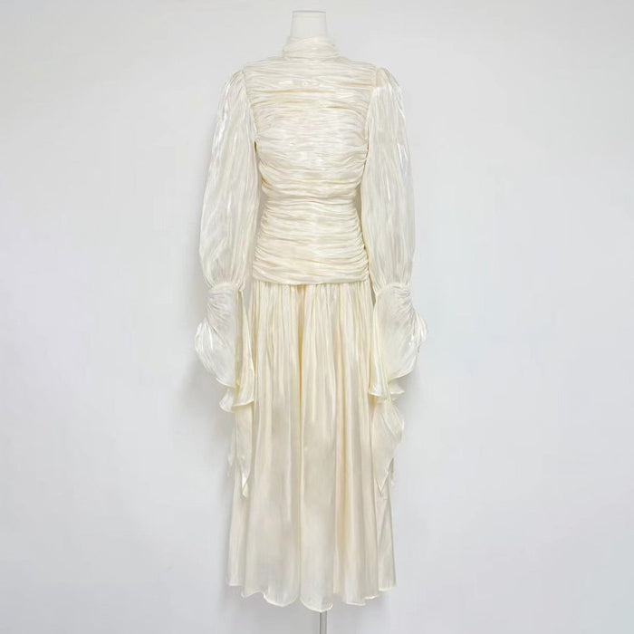 Ruched High Neck Evening Gown(MS221)