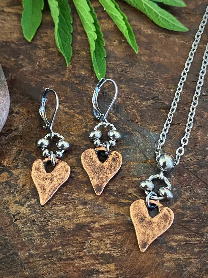 RUSTIC HEART EARRINGS