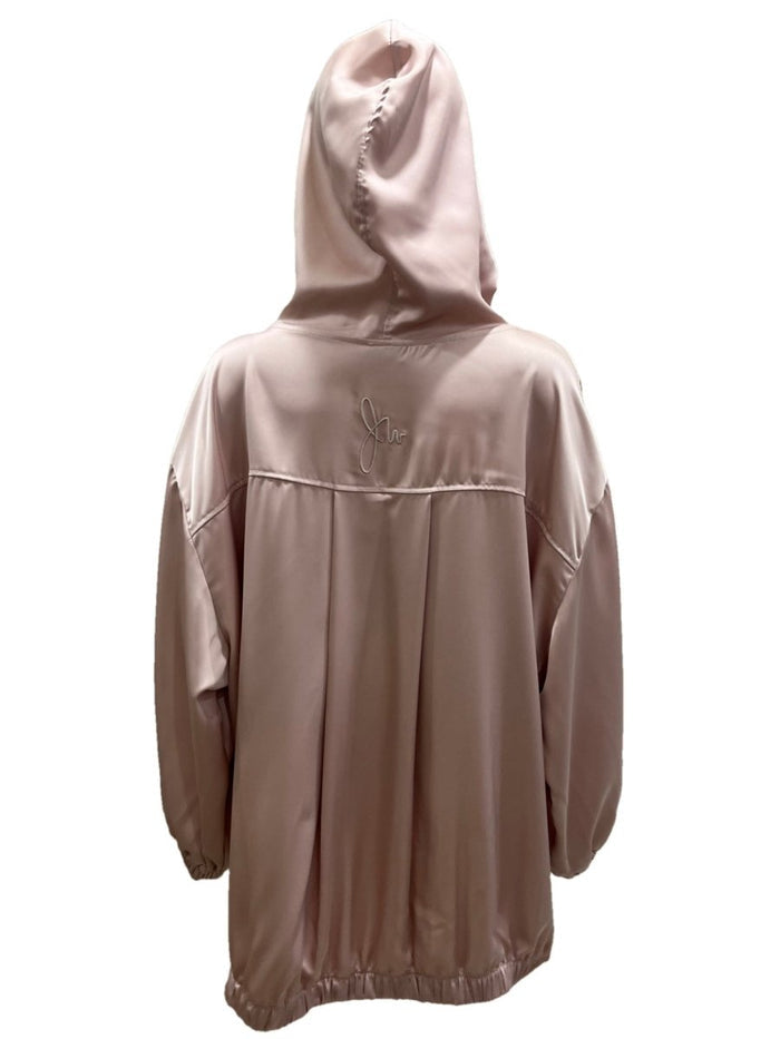 Satin Two-Piece Set with Hooded Top & Maxi Skirt(MS348)