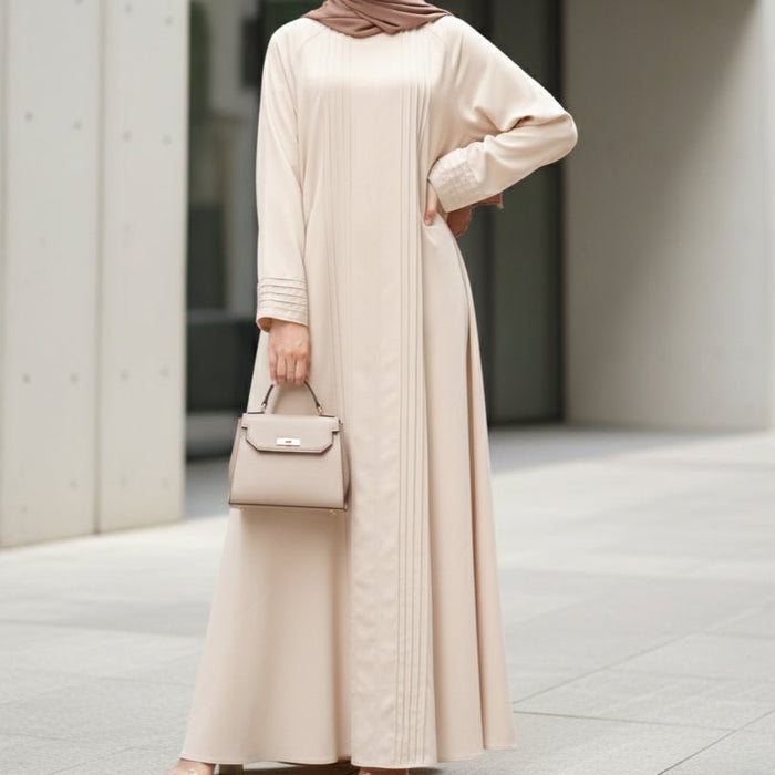 Serene Pleated Georgette Abaya Loose Full-Length Modest Style (MA254)