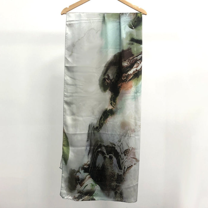 Silk Marble Print Hijab Scarf(MH209)