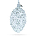 Silver Branches Glass Egg Christmas Ornament 4 Inches