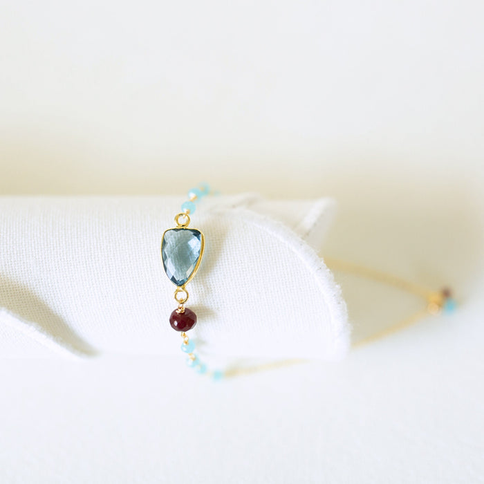 London Blue Quartz / 14k Gold Plated