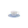 Silver Rain Tea Cup + Saucer (Set of 2)