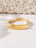 Simple engraved titanium steel ring with Arabic elements （With gift box）(MAC215)