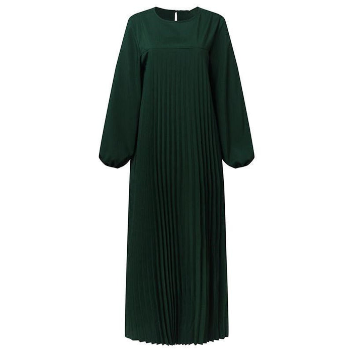 Simple Solid Color Pleated Abaya (MA094)