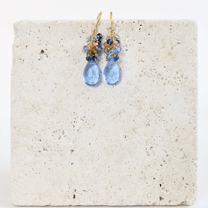 Sky Blue Quartz Bala Earrings