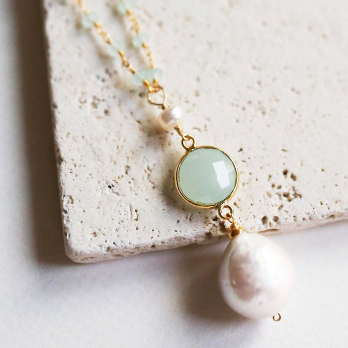 Smoky Quartz Pearl Convertible Necklace