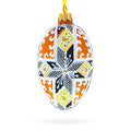 Snowflake Glass Egg Ornament 4 Inches