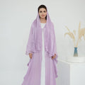 lotus root purple + headscarf + white inner dress / L