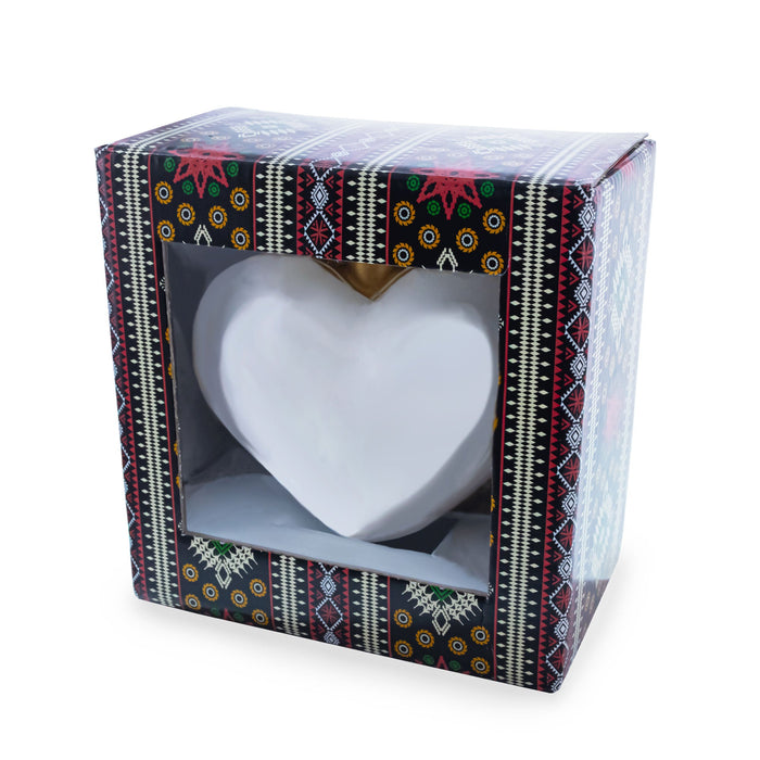 Sparkling Daisy Meadow Vista Jeweled Glass Heart Ornament